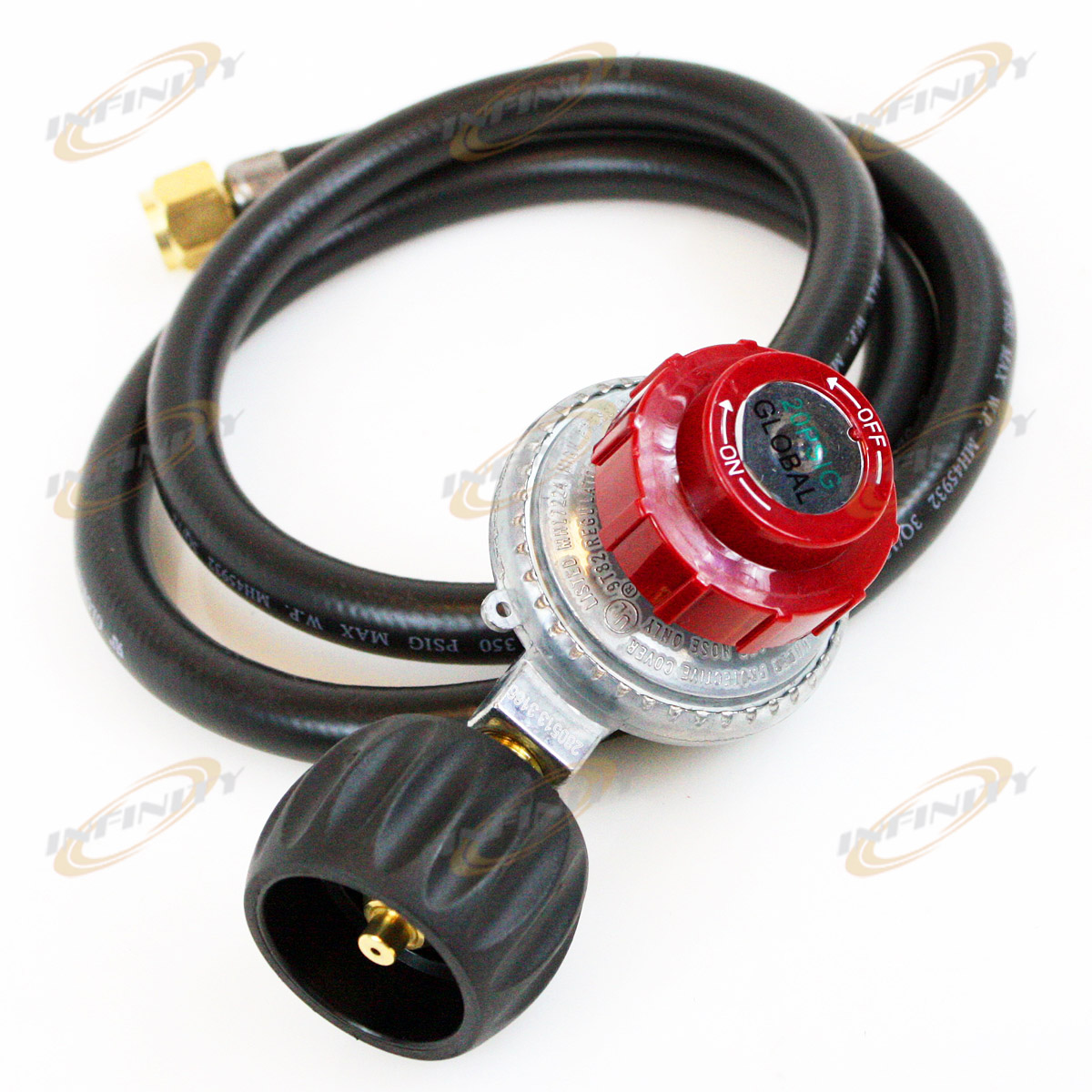 4.5 FT 20PSI Propane LPG Regulator & High Pressure Hose For BBQ Burner